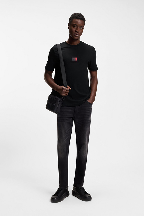 ΜΠΛΟΥΖΑ T-SHIRT HUGO - 001 ΜΑΥΡΟ